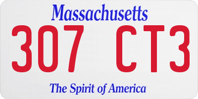 MA license plate 307CT3