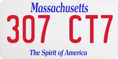 MA license plate 307CT7