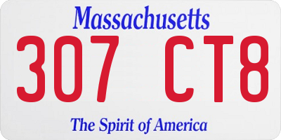MA license plate 307CT8