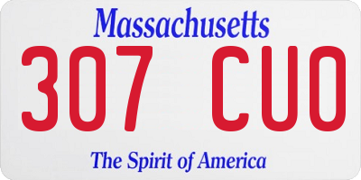 MA license plate 307CU0