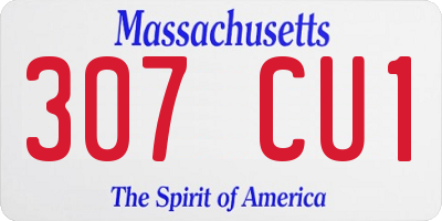 MA license plate 307CU1