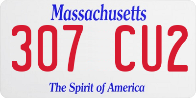 MA license plate 307CU2