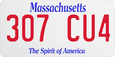 MA license plate 307CU4
