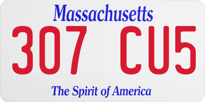 MA license plate 307CU5