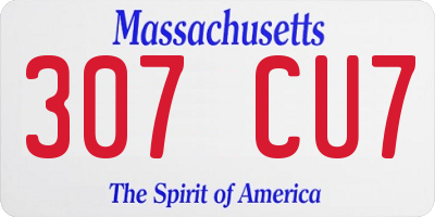 MA license plate 307CU7