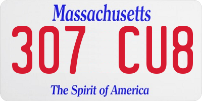 MA license plate 307CU8