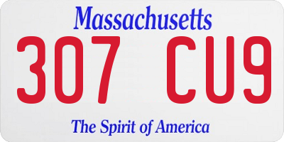 MA license plate 307CU9