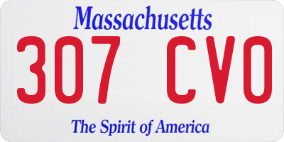 MA license plate 307CV0