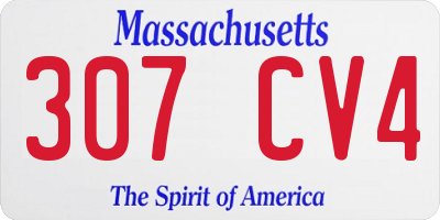 MA license plate 307CV4