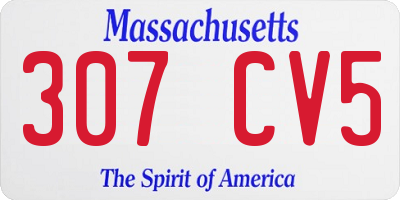 MA license plate 307CV5