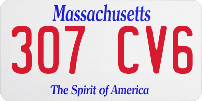 MA license plate 307CV6