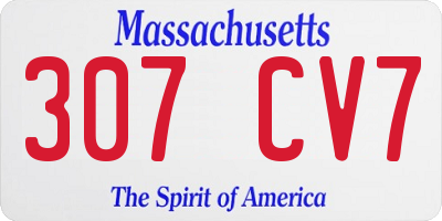 MA license plate 307CV7