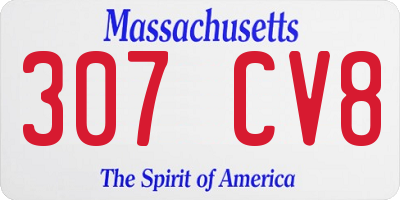 MA license plate 307CV8