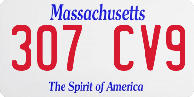 MA license plate 307CV9