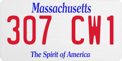 MA license plate 307CW1