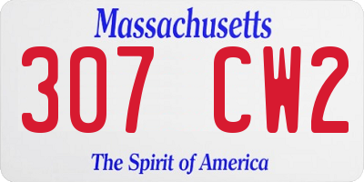 MA license plate 307CW2