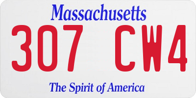 MA license plate 307CW4