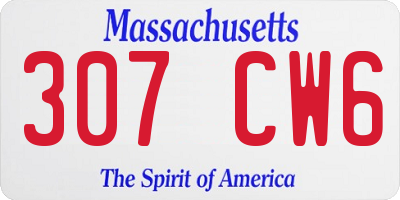 MA license plate 307CW6