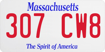 MA license plate 307CW8