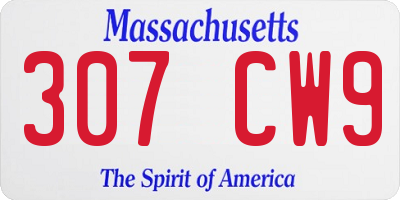 MA license plate 307CW9