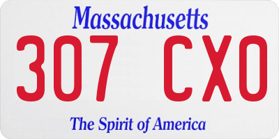 MA license plate 307CX0