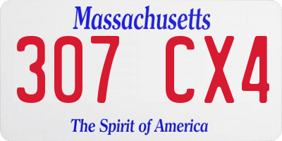 MA license plate 307CX4