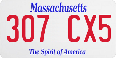 MA license plate 307CX5