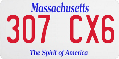 MA license plate 307CX6