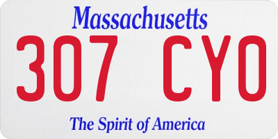 MA license plate 307CY0