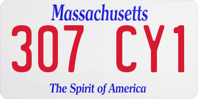 MA license plate 307CY1