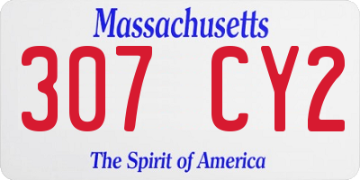 MA license plate 307CY2