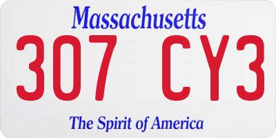 MA license plate 307CY3