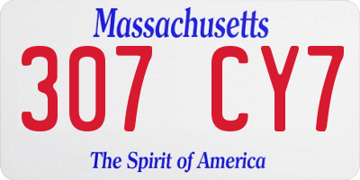 MA license plate 307CY7