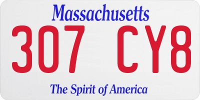 MA license plate 307CY8