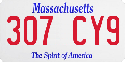 MA license plate 307CY9