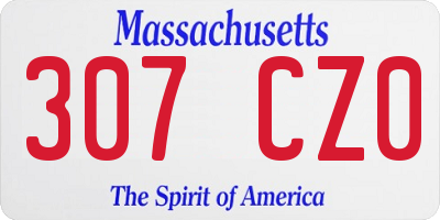 MA license plate 307CZ0