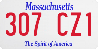 MA license plate 307CZ1