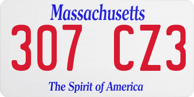 MA license plate 307CZ3