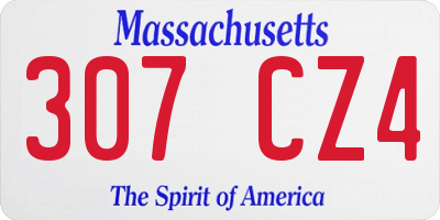MA license plate 307CZ4