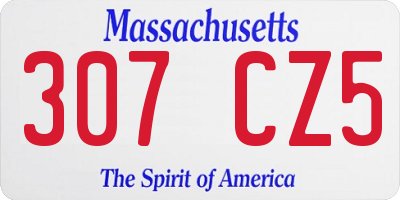 MA license plate 307CZ5