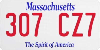 MA license plate 307CZ7