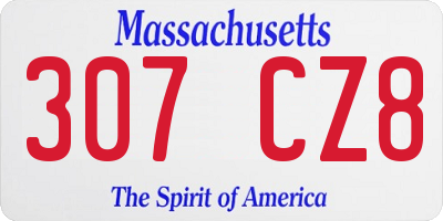 MA license plate 307CZ8