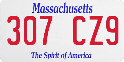 MA license plate 307CZ9