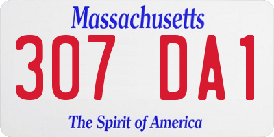 MA license plate 307DA1