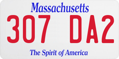 MA license plate 307DA2