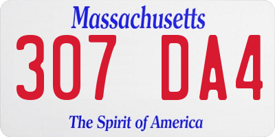 MA license plate 307DA4