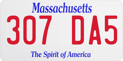 MA license plate 307DA5