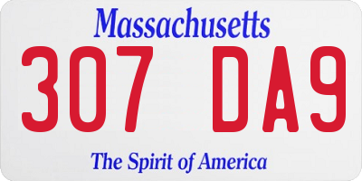 MA license plate 307DA9