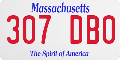 MA license plate 307DB0