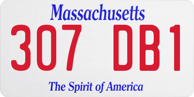 MA license plate 307DB1